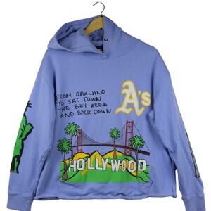 Homme + Femme Light Blue NYC Cali Biggie Tupac Lyrics Graphic Streetwear Hoodie
